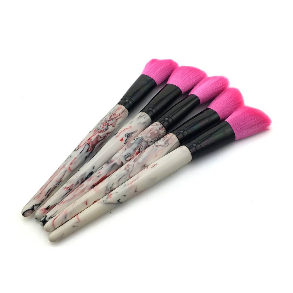 4PC Ink painting style soft makeup brush set with pink hair