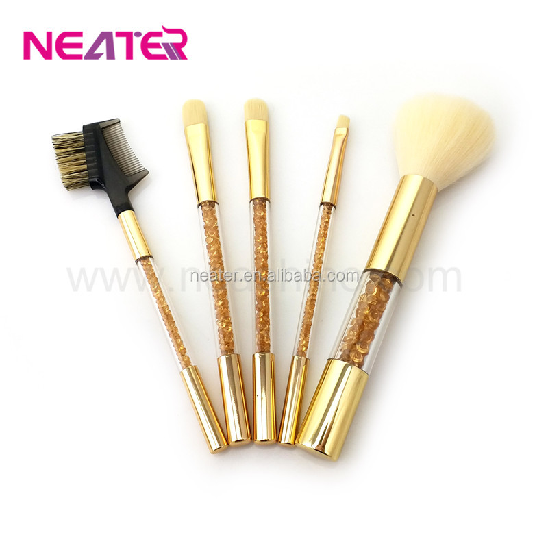 5 Pcs Professional Makeup Brush Set Unicorn Diamond Powder Blush Highlight Concealer Eyebrow Brush